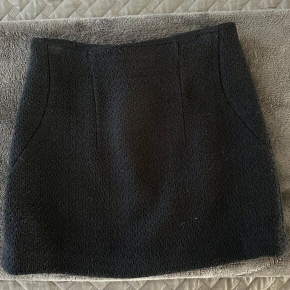 Black Tweed Mini Skirt by Mango - Fully Lined - Size S - Picture 4 of 5